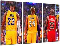 DKORARTE Modern Photographic Picture Basketball, Legends, Nba, Michael Jordan, Lebron Jame, Kobe Bryant, 97 x 62 cm, Ref 27375