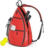 Athletico New Sling Bag - Crossbody Backpack for Pickleball, Tennis, Racquetball, and Travel for Men and Women (Red)