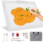 Rechargeable A4 Light Pad - Tracing Light Box with Carry Bag, Stepless Dimmable 6 Levels Brightness Diamond Painting Light Board, Battery Powered Portable Light Pad for Weeding Vinyl Tracing