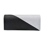 Premium Two Tone Metallic Glitter Flap Clutch Evening Bag Handbag - Diff Colors, Silver, One Size