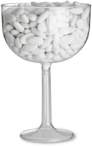 DECORAPARTY Calice Grande in Plastica, Bicchiere Gigante XXL Trasparente Centrotavola Divertente Coppa da Tavola Porta Caramelle Confetti Biscotti Cioccolatini - ø16 x 24 cm