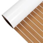 CHRHZN Boat Flooring EVA (16 × 47 inch, Brown with White Seam Lines)…