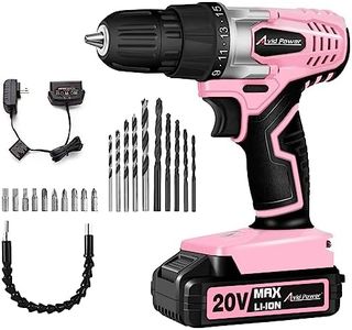 AVID POWER 20V MAX Lithium lon Cordless Drill Set, Power Drill Kit with Battery and Charger, 3/8-Inch Keyless Chuck, Variable Speed, 16 Position and 22pcs Drill Bits (Pink)