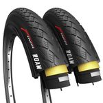 Fincci Roam Pair 700 x 35c Tyres 37-622 with 1mm Antipuncture Protection 700c Foldable Tyres for Cycle Road Hybrid Touring Electric Bike Bicycle Tyre (Pack of 2)