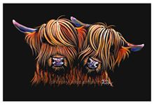 Highland Cows Print Box Canvas (Wall Art, Cow Print, Cow Canvas, Scottish Gifts) from Painting Large 30 x 20 INCH Highland Cows ' PaLS ' by SHiRLeY MacARTHuR