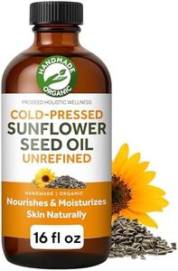 ProSeed Handmade Cold-Pressed Organic Sunflower Seed Oil – Virgin & Unrefined Helianthus Annuus for Skin, Hair and Moisturizing – Rich in Vitamin E, Omega 6 & 9 – 16oz Amber Glass Bottle