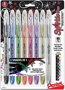 Pentel Sparkle Pop Bold Line Metallic Gel Pen, 1.0 mm Tip Size, Assorted (Pack of 8)