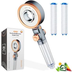 BIORYC ® Pommeau de douche avec filtre + 1 filtre | Pommeau de douche haute pression avec purificateur d'eau et filtre anti-calcaire pour corps et cheveux (1 douche + 2 filtres)