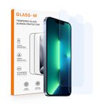 GLASS-M [2 Pack Anti-Blue Light Screen Protector for iPhone 13/iPhone 13 Pro/iPhone 14 (6.1"), Blue Light Filter Eye Protection Tempered Glass Protective Film