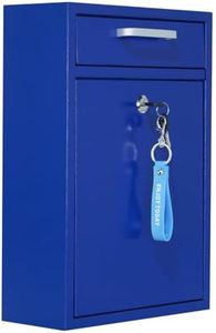 VORVIL Locking Mailbox Wall Mount - Galvanized Steel Mailbox with Keys for Outdoor - Secure Modern Design Large Drop Box for House & Office