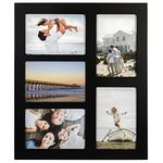 Malden 4x6 5-Opening Collage Picture Frame - Displays Five 4x6 Pictures - Black