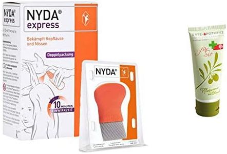 NYDA express Läusebehandlungsset - NYDA express Pumplösung 2x50 ml & NYDA Läuse-/ Nissenkamm aus Metall inkl. GRATIS Rats-Apotheke Pflegecreme