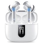 Ear Buds Wireless Earbuds, 50Hrs Playtime Bluetooth Earphones, Bluetooth Headphones 5.3, In Ear with 4 ENC Call Noise Cancelling Mics, Bass Boost 85%, Mini Earbuds IPX7 Waterproof, USB-C(White)