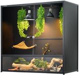 Reptile Tank 230 Gallon, 48"x24"x46" Large Reptile Enclosure for Bearded Dragon and Ball Python, Extra Tall Snake Terrarium with Front Opening Tempered Glass Door, Combination Lock