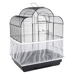 GOTOTOP Bird Cage Cover, 4 Colors Large Breathable Soft Stretchy Seed Catcher Birdcage Nylon Mesh Net Cover(White)