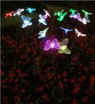 GIGAWATTS GW-910 8 LED Solar Butterfly String Light with 2V Panel 600mAh Battery BIS Approved IP65 Waterproof Fairy Lamp for Wedding Lawn Garden Yard Patio Decoration (1Pc, Multicolor)