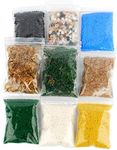 NWFashion 9 Bags Total 300Gram Scenery Basing Material Kit，Stone,Snow,Grass,Moss Stick,River,Desert