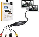 VHS to Digital Converter, Video Capture Card USB 2.0 Audio Video Capture Card Device Old VHS Mini DV Hi8 DVD VCR to Digital Converter for Mac, PC Support Windows 2000/10 / 8/7 / Vista/XP/Android