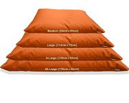 Kosiproducts Beanbag Floor Cushion Pillow indoor outdoor garden Water Resistant 100% soft luxury Polyester Fabric (Large [114cm x 75cm], Orange)