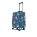 uppercase JFK (Small) 56cms | Hardsided Cabin Trolley Bag for travel |Eco Polycarbonate Printed Luggage |Combination Lock|8 Spinner Wheel Trolley Bag |Suitcase for Men & Women |(Denim Blue)