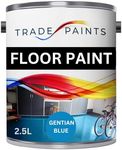 Trade Paints Heavy Duty Quick Dry Floor Paint - Garage, Workshop, Warehouse, Industrial Floor Paint - Ideal For Concrete, Stone, Brick, Wood & Metal (Gentian Blue BS18E53, 2.5 l Pack of 1)