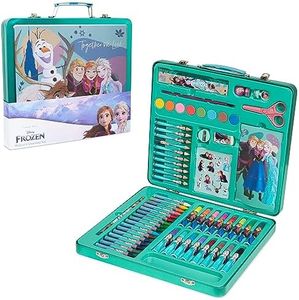 Disney Frozen Kids Art Set 40 Plus Pieces Kids Colouring Sets Paints Colouring Pencils Markers Crayons Gifts for Girls (Green/Multi)