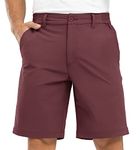 BGOWATU Mens Stretch Golf Shorts Lightweight Quick Dry Hiking Cargo Camping Athletic Work Flat Front Shorts with Multi Pockets Wine Red Size 40