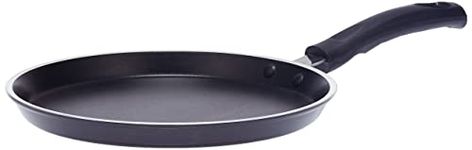 Pigeon by Stovekraft Aluminum Non-Stick Flat Tawa, 25cm, Black