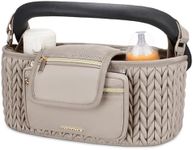 mommore Stroller Organizer with Insulated Cup Holders, Universal Stroller Caddy with Detachable Phone Bag, Stroller Accessories Fits for Uppababy, Doona, Jogger, Britax, Mompush, Bob
