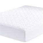 UYEESE Double Size Mattress Protector - Quilted Extra Deep Pocket Mattress Cover, Breathable Hypoallergenic and Noiseless Mattress Pad Fitted Bed Sheet (Double 137 x 191 + 40 cm) White