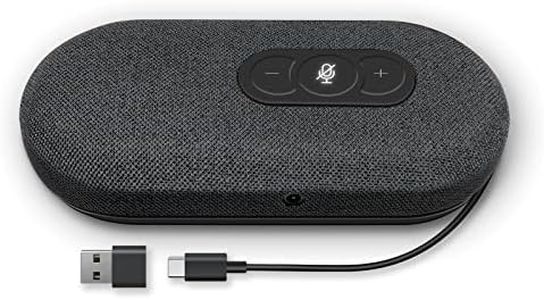 USB Speakerphone, Conference Computer Speakers with Microphone for Home Office Calls, 360 Degree Enhanced Voice Pickup, Noise Reduction, Echo Cancellation, Compatible with Zoom, Teams, Skype