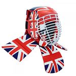 Playwell Competition Sparring Full Contact Leather Ultra Light Escrima Head Guard - UK FLAG DESIGN (Medium)