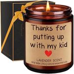 GSPY Scented Candles - Teacher Gifts, Teacher Appreciation Gifts, Babysitter Gift, Caregiver Gifts - Thanks for Putting up with My Kid - Mothers Day, Thank You Gifts for Daycare Teacher, Women, Men