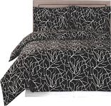 Luxury 3pc - Ema Black- King/Cal king Duvet cover set 100% Cotton 300 thread count fiber reactive prints duvet set By sheetsnthings