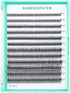 Bodermincer 120pcs 8mm/10mm/12mm/14mm/16mm to Choose Fish Tail Design 0.1 C Curl 3D Individual Mink False Eyelashes Extension Soft Black Fake False Eye Lashes (Black 8-10-12-14-16mm Mixed)