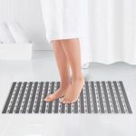 RichAxis Anti Skid Shower mat for Bathroom with Suction Cups and Drain Holes for Bathtub Floor mat (68x38 cm,Grey)