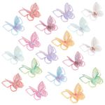 COMNICO 18Pcs Butterfly Lace Patches Double Layer Organza Applique Embroidery Sew Iron On Patch Fabric Sewing Embroidery Decorative for Clothes Hats Jeans Dress Party Wedding Bridal Women Craft DIY