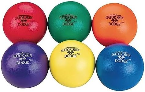 S&S Worldwide Gator Skin Middle School Dodgeballs. Assorted Color 6.5" PU Coated Foam Balls. Soft No-Sting Balls for PE Games, After School Programs, and Backyard. Ideal for Ages 10 to 14. Set of 6.