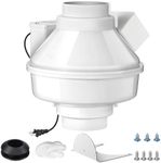 4 Inch Dryer Booster Fan with Pressure Switch for Auto-Activation, 167 CFM Dryer Vent Booster Fan with Plug, Compatible Replacement for DBF 110, Helps Shorten Drying Time & Reduce Lint Buildup