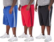 Real Essentials Men’s Big and Tall Mesh Active Quick Dry Fit Active Athletic Clothing Workout Summer Gym Clothes Sleeping Basketball Gym Shorts Casual Exercise Elastic Running, Set 5, 4X, Pack of 3