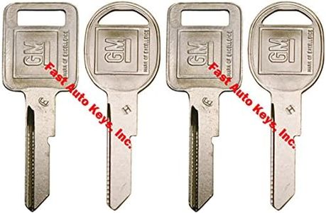 Strattec 4 Keys Set - New GM Logo OEM“E“ Ignition +“H“ Doors/Trunk Key Blanks Uncut 320404 + 320405 Fits Select GM Vehicles