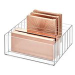 iDesign Clarity BPA-Free Plastic Divided Wide Makeup Palette Organizer, 8.1" x 8.1" x 3.7"