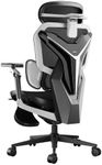 AutoFull G7 Ergonomic Office Chair, 3-Zone Dynamic Lumbar Support, 360° Armrests, CloudTech Mesh, 140° Recline, Footrest, Detachable Back Armor, Desk Chair for Office & Gaming, Black