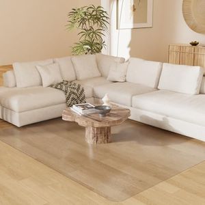 BelleCosy 8'×12' Frosted Clear Floor Mat for Under Kitchen Table, Waterpoof Easy Cleaning Plastic Area Rug Protector Cover, No Spill Easy Flat Floor Protector for Living Room, Art Studio