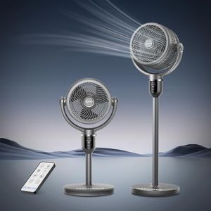 OGACFO Pedestal Fan Oscillating with Remote,360° Air Circulator Stand Up Fan for Bedroom, DC Motor,Quiet Tall Pedestal Fans for indoors, Adjustable Height,12 Speed,3 Modes for Home Bedroom Kidroom
