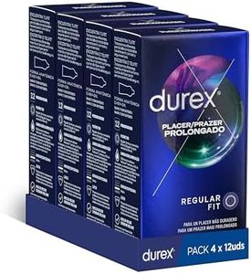 Durex Pack Preservativos Placer Prolongado, con Lubricante Performa de Silicona, Forma Easy-On, 4x12 condones