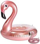 EGuangwiua 2Pack Flamingo Pool Float with Cup Holder Sequins Inflatable Swimming Pool Toy Elegant Lounge Floaty Raft Flamingo Pool Drink Holder Birthday Outdoor Beach Party Supplies