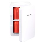 EMtronics EMMF6LWH Compact Mini Cooler Fridge 6 Litre, 8 Can Portable AC+DC Power For Bedrooms, Cars, Offices; Skincare, Makeup, Cosmetics, Food (White)