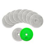 KURSTOL Diamond Polishing Pads Set - 10pcs 4"/100mm Grits #50 Wet Countertop Polishing Pads for Granite Quartz Stone Marble Floor