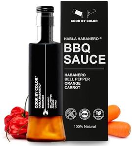 Cook by Color, Gluten Free & Sugar Free BBQ Sauce, Keto BBQ Sauce, Low Sodium, Infused with Habanero, Bell Pepper, Orange & Carrot, Unique Barbeque Sauces, Habla Habanero Flavor, 11.8 Fl Oz